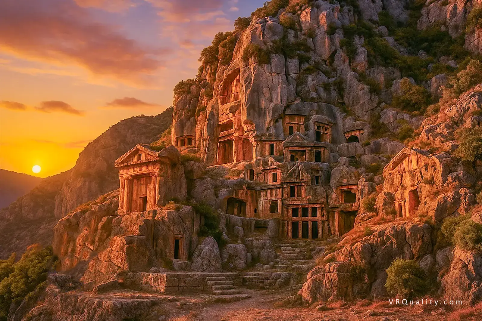 Древние ликийские гробницы в скале в Мире и экскурсия по Демре, Турция